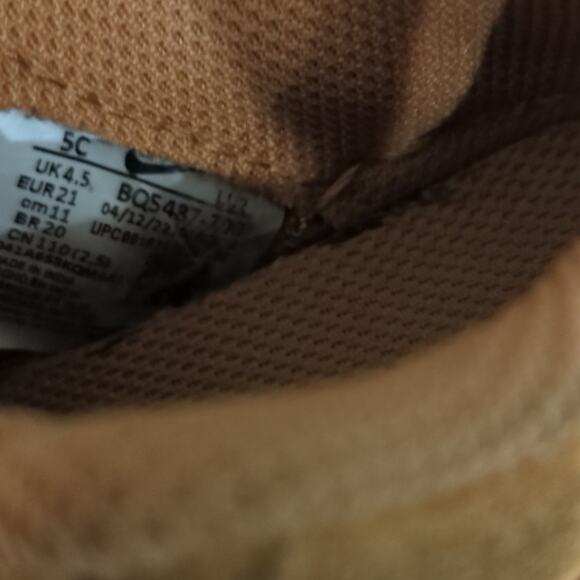 Toddler's Nike Force 1 LV8 3 Wheat/Wheat-Gum Light Brown size 5C GUC - Picture 6 of 6